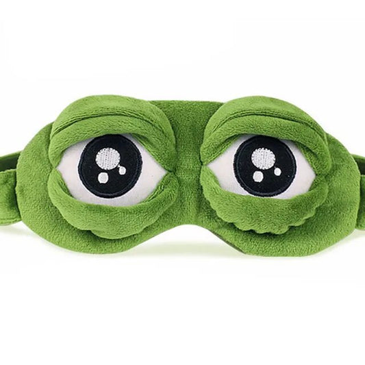 3D Sad Frog Sleep Mask Sleep Eyeshade Cover Shade Eye Patch Women Men Soft Portable Blindfold Travel Eyepatch