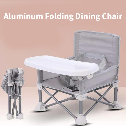 Baby Foldable Portable Dining Chair with Plate Seat Belt 